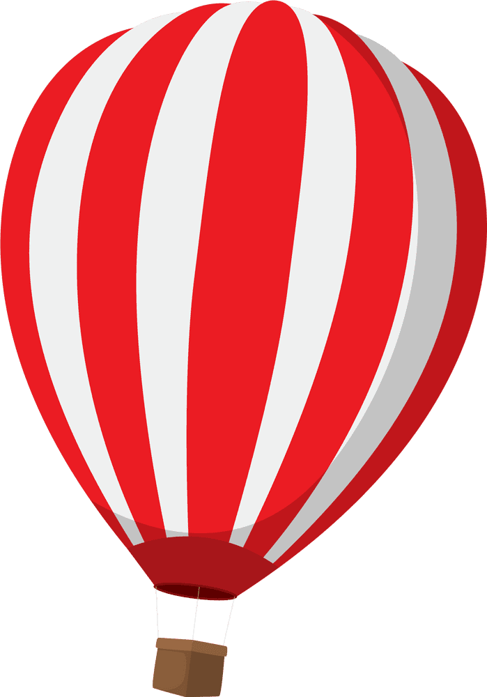 Red and White Balloon Adventure PNG