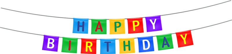 Colorful Birthday Celebration Banner PNG