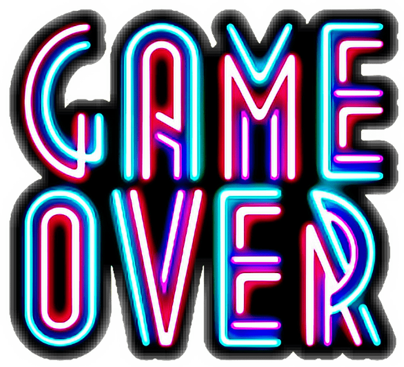 Neon Sign Game Over Vibes PNG