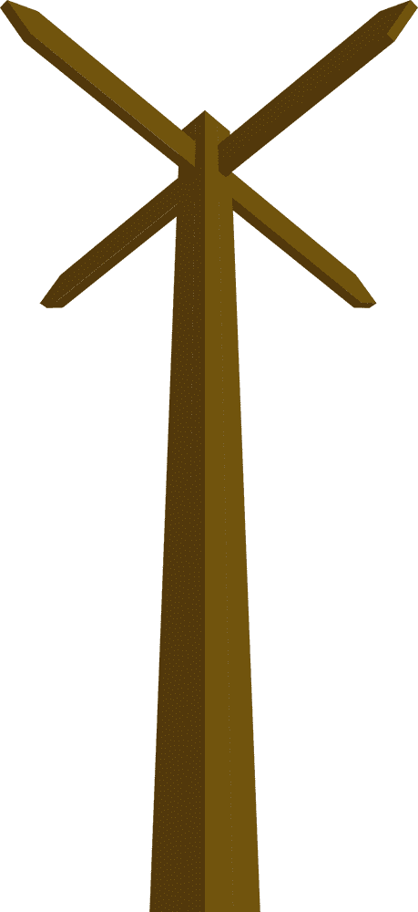 Utility Pole Vertical Structure for Power Distribution PNG