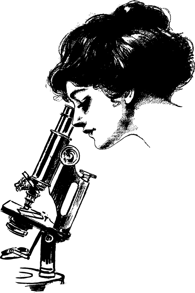 Elegant Scholar with a Microscope PNG