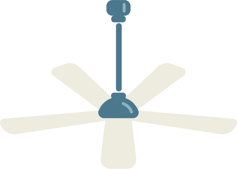 Modern Ceiling Fan with Sleek Blades PNG