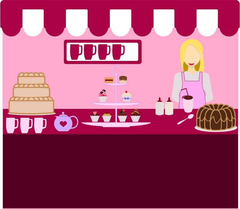 Charming Market Stall of Sweet Delights PNG