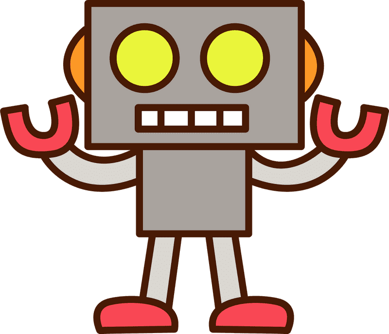 Cheerful Magnet Robot Friend PNG