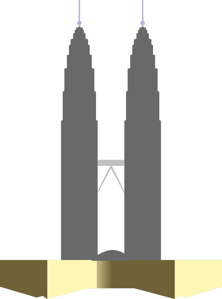 Stylized Cell Tower in Modern Architecture PNG