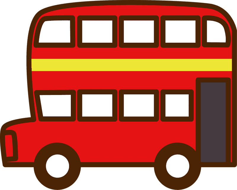 Bright Red Double-Decker Bus Adventure PNG