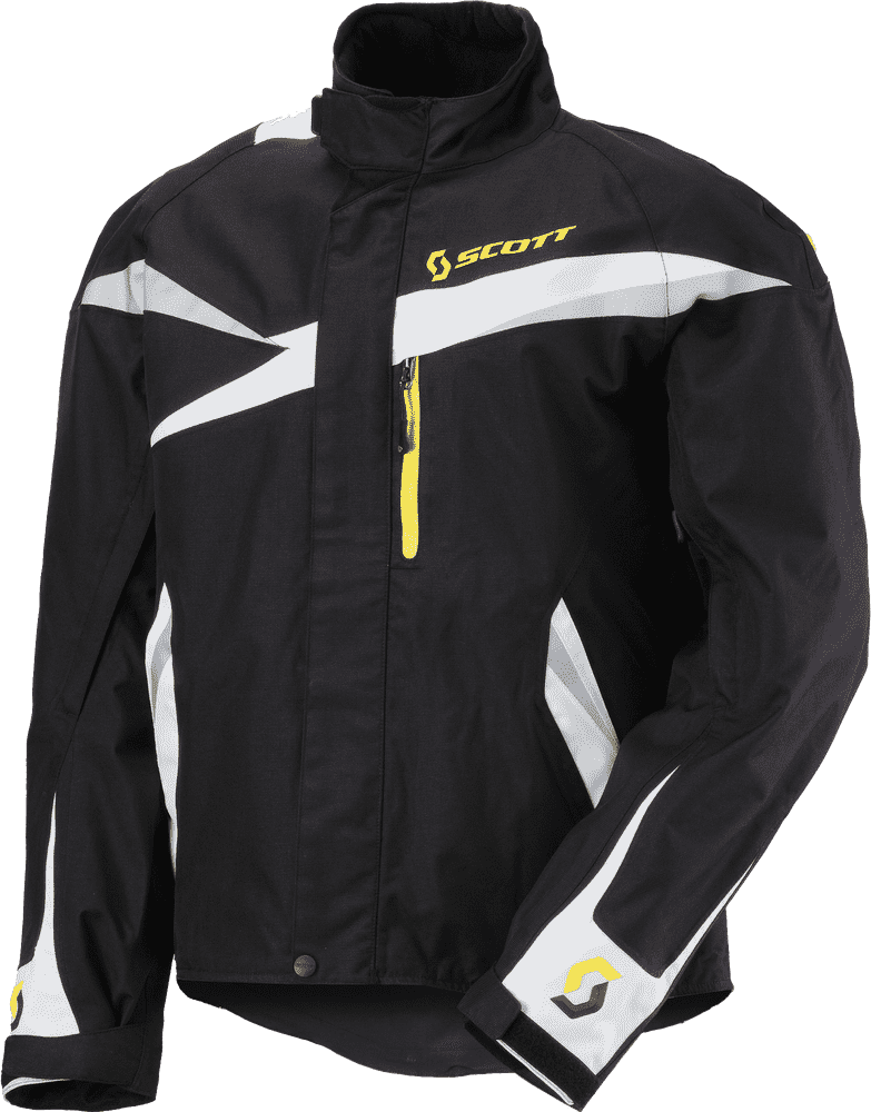 Sporty Black and Yellow Jacket with Reflective Accents PNG
