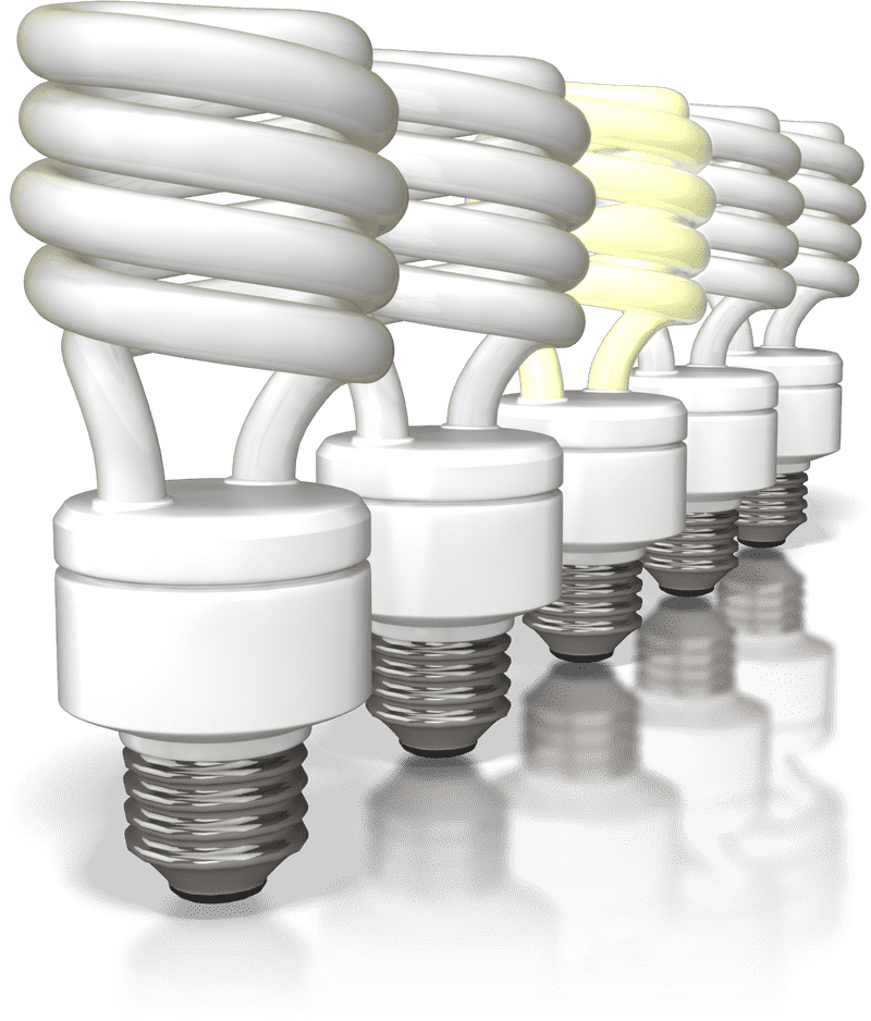 Creative Light Bulb Innovations in Energy Efficiency PNG