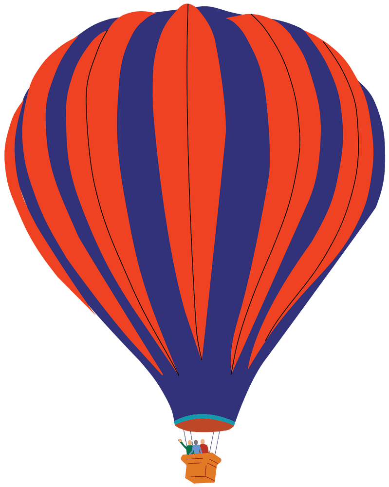 Vibrant Sunset Balloon Adventure PNG