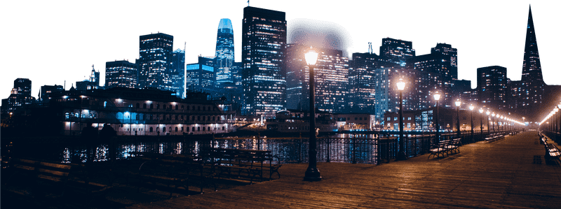 Twilight Serenity City Skyline Reflections PNG