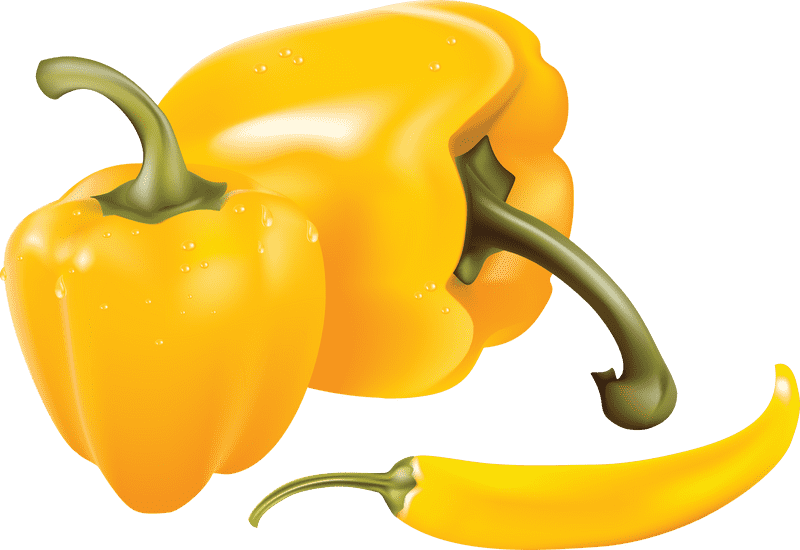 Vibrant Chili Pepper Delights in Yellow PNG