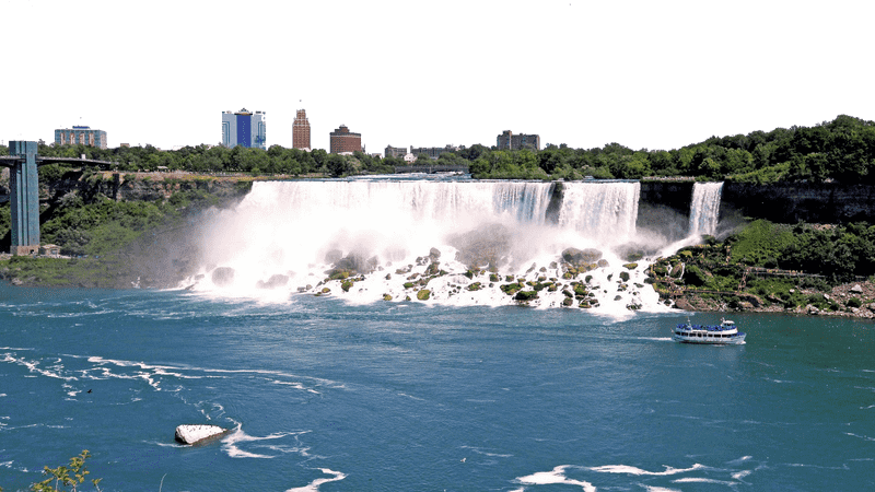 Majestic Waterfall Embraced by Nature's Beauty PNG