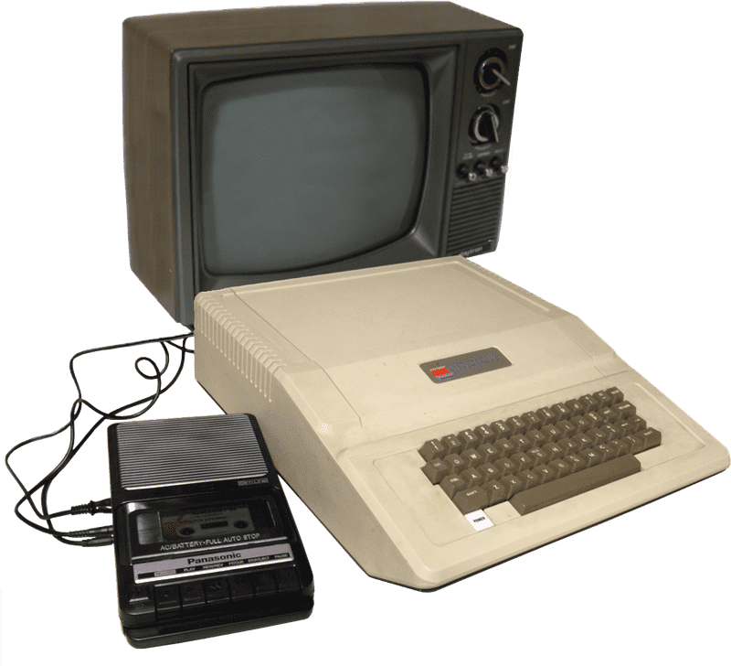 Vintage Computer with Classic Keyboard Keys PNG