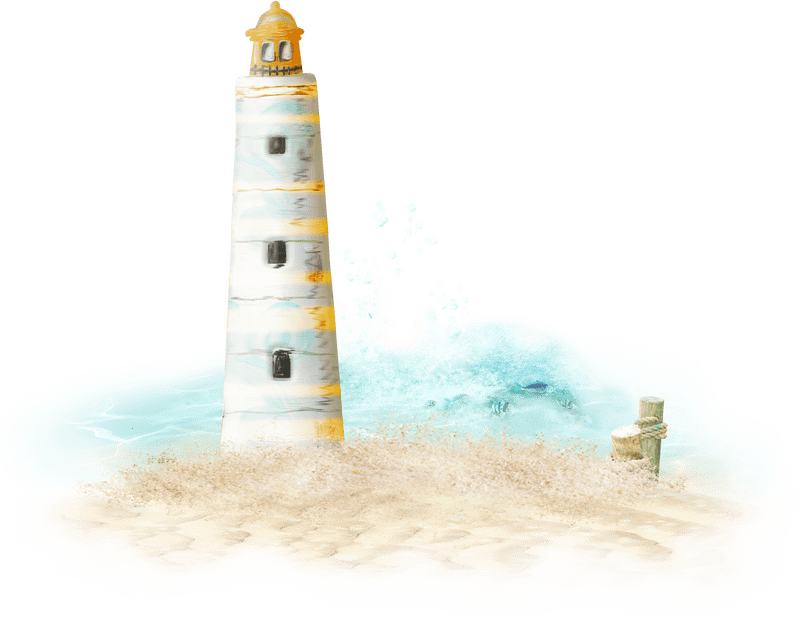 Seaside Serenity The Guiding Lighthouse PNG
