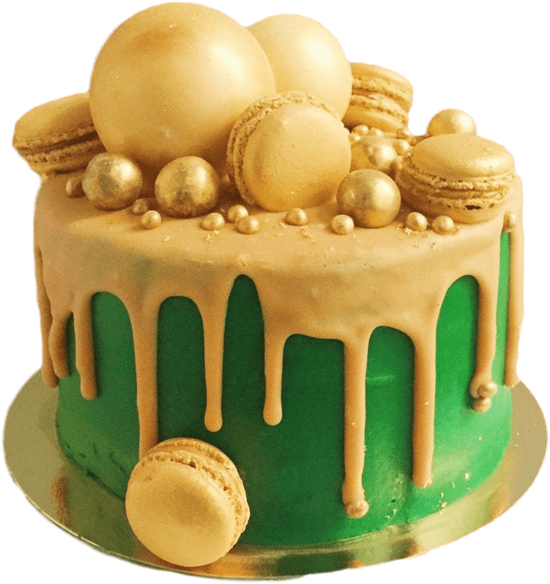 Golden Delight Macaron Box Celebration Treats PNG