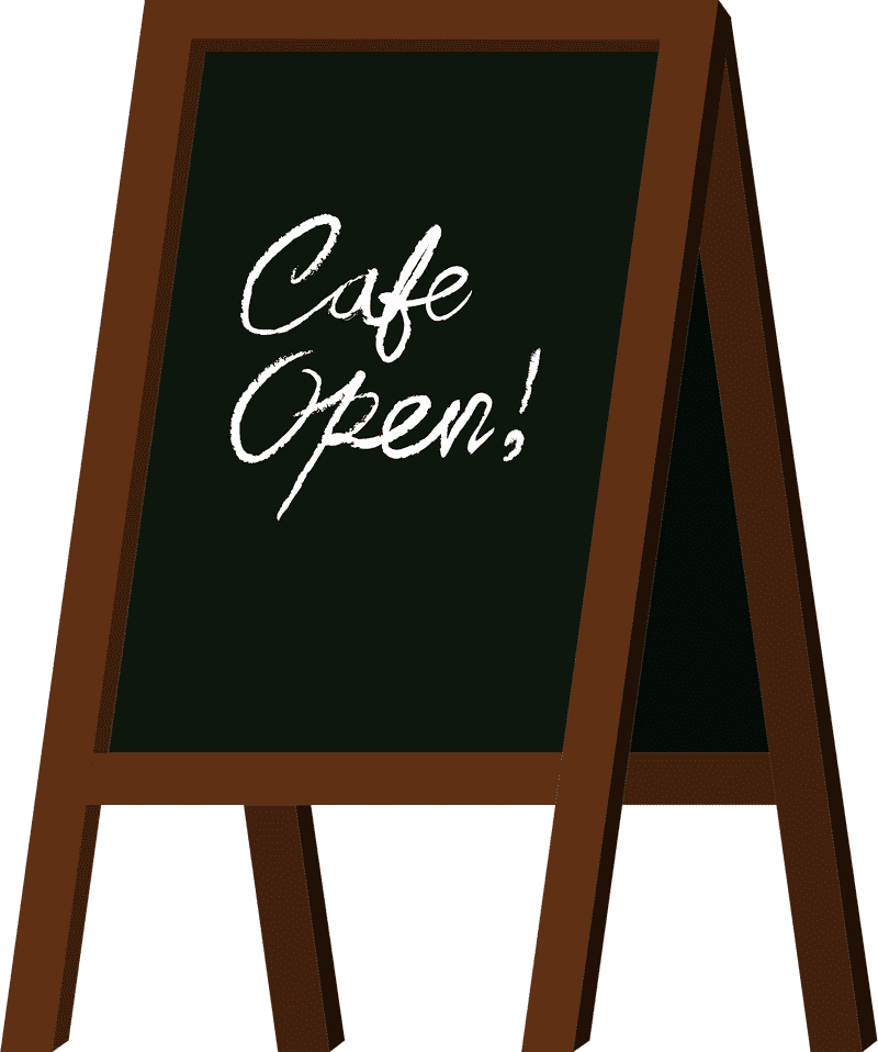 Blackboard Cafe Open for Delicious Moments! PNG