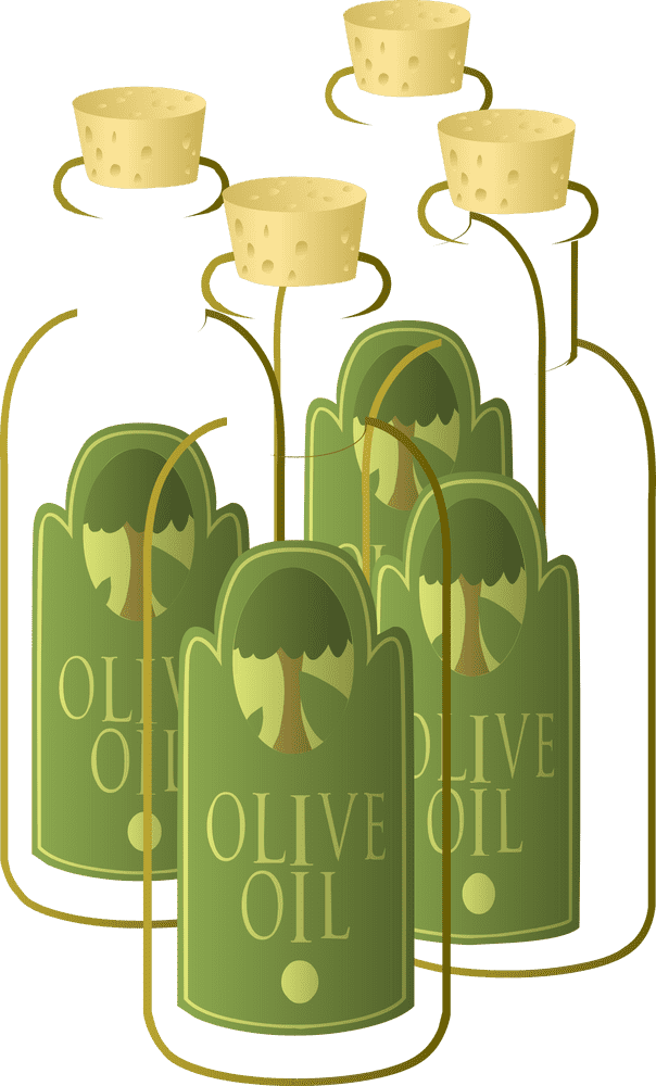 Pure Olive Oil Elegance in Bottles PNG