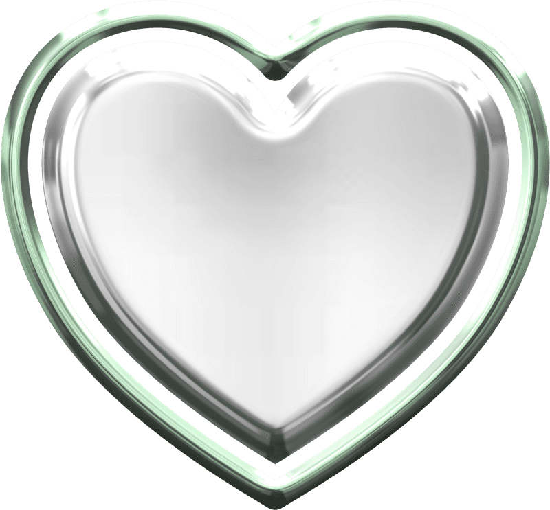 Shimmering Silver Heart of Love PNG