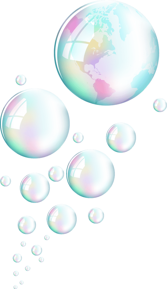 Enchanting Dance of Soap Bubbles PNG