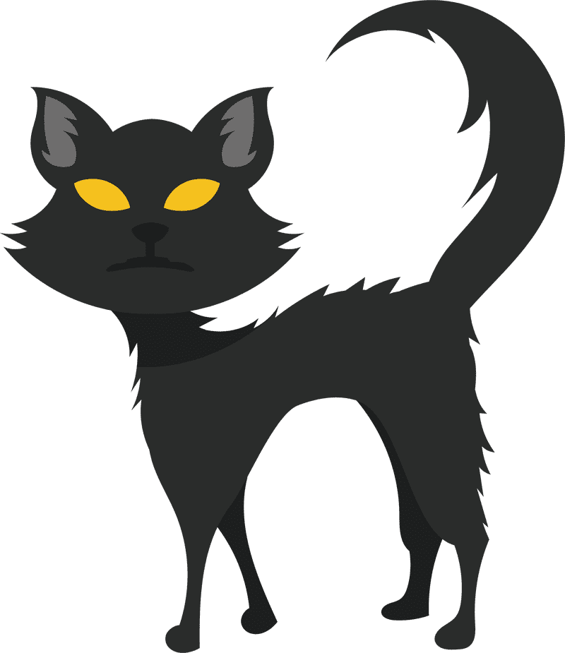 Mysterious Midnight Cat with Glowing Eyes PNG