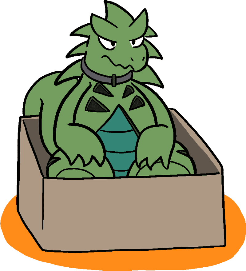 Grumpy Monster in a Box PNG