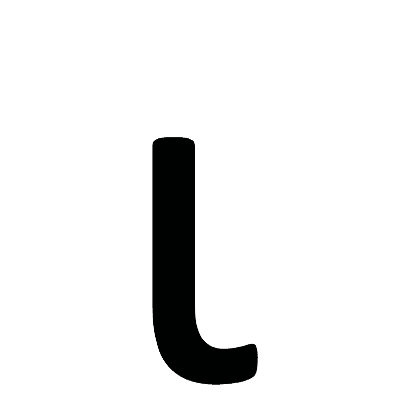 Stylized Letter L from Keyboard Keys PNG