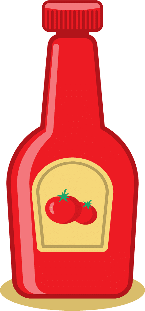 Classic Red Ketchup Bottle Design PNG