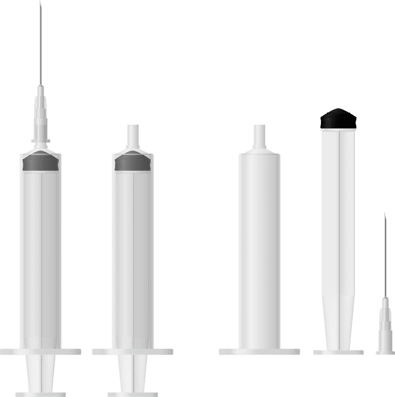Collection of Medical Syringes in Various Styles PNG