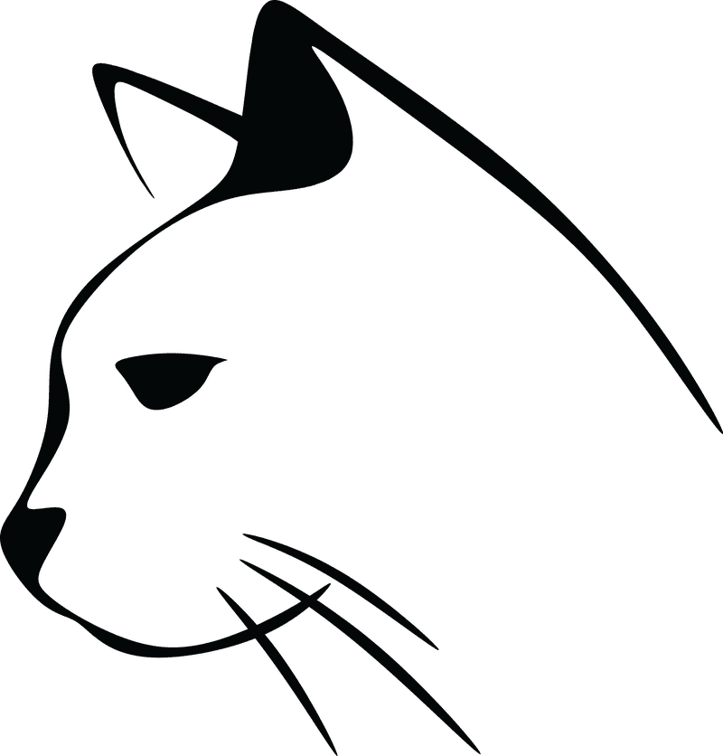 Elegant Silhouette of a Cat PNG