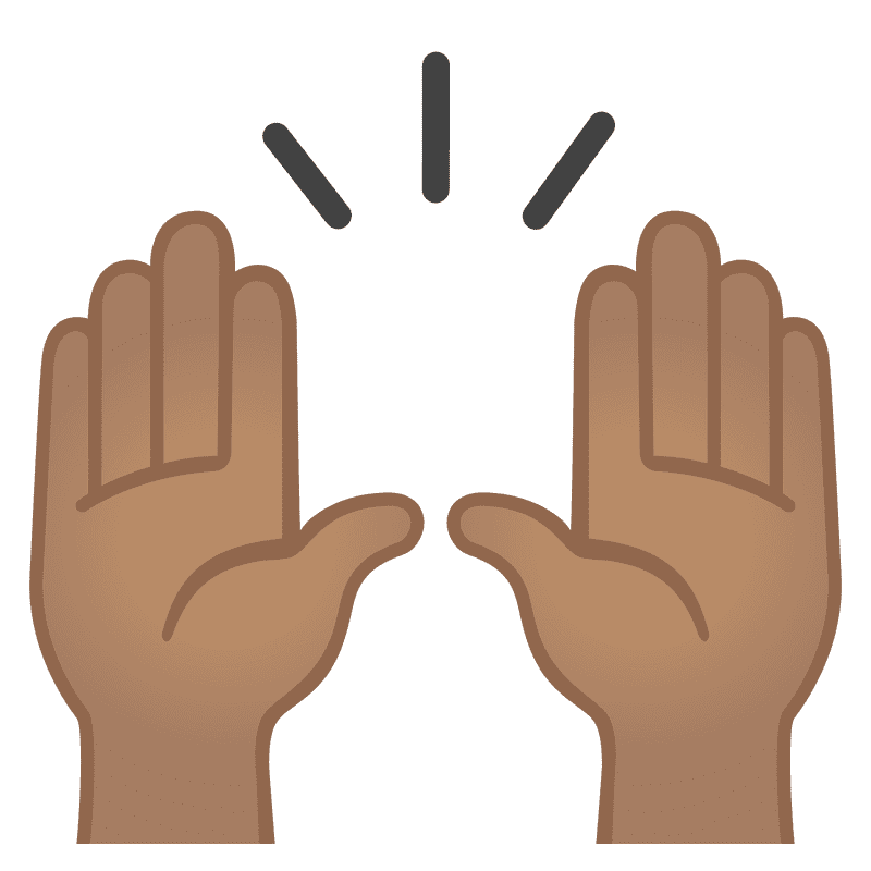Hands Raised in Celebration PNG