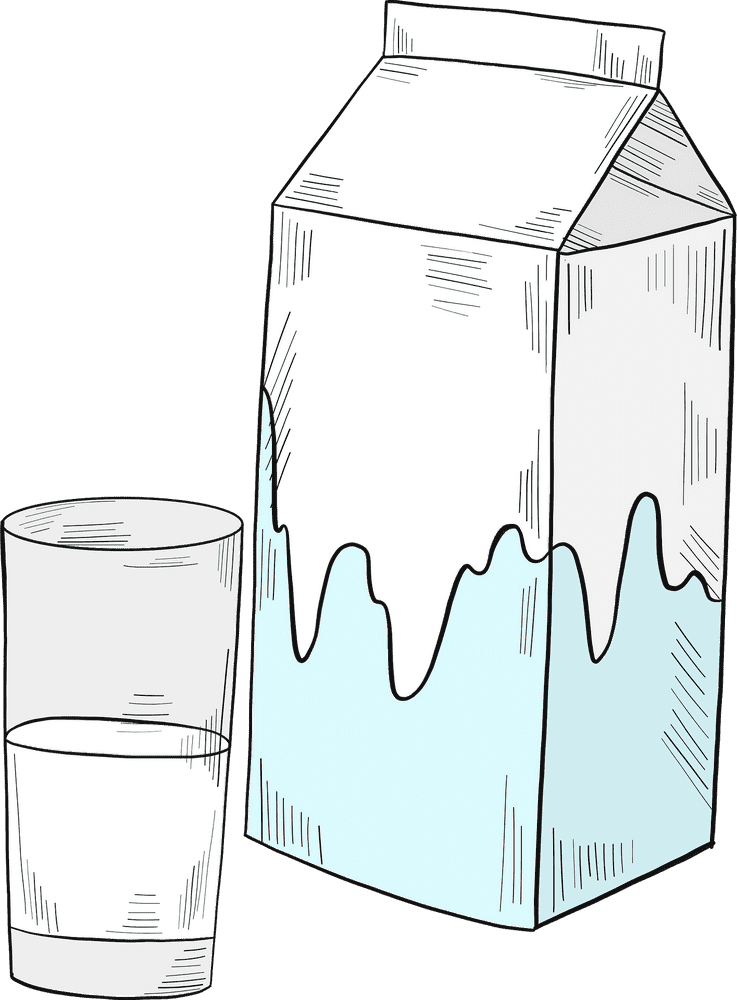 Fresh Milk Carton and Glass Delight PNG