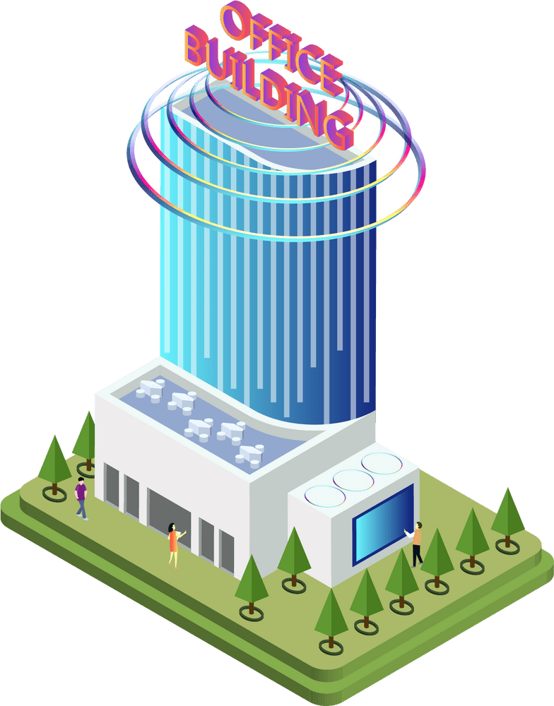 Modern Urban Office Building Design PNG