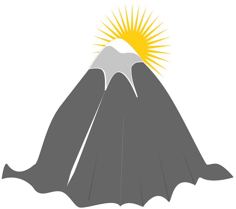 Majestic Sunrise Over the Volcano PNG