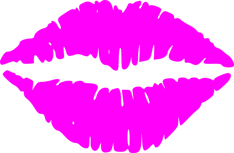 Vibrant Pink Lipstick Kiss Mark PNG