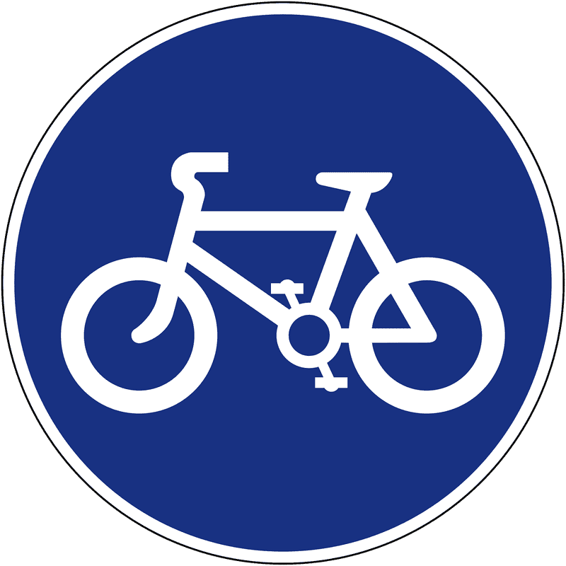 Bicycle Lane Safety Information Sign PNG