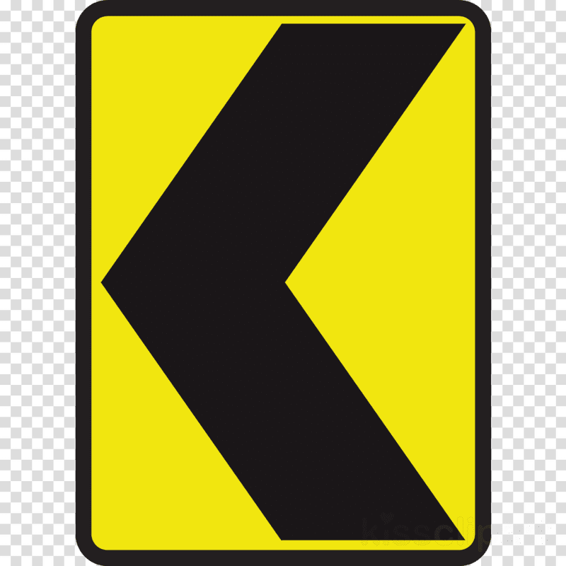 Curved Road Sign Indicating Left Turn Ahead PNG