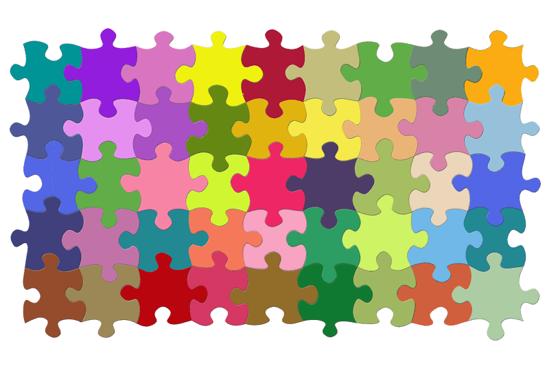 Colorful Puzzle Pieces A Crossword Puzzle Adventure PNG
