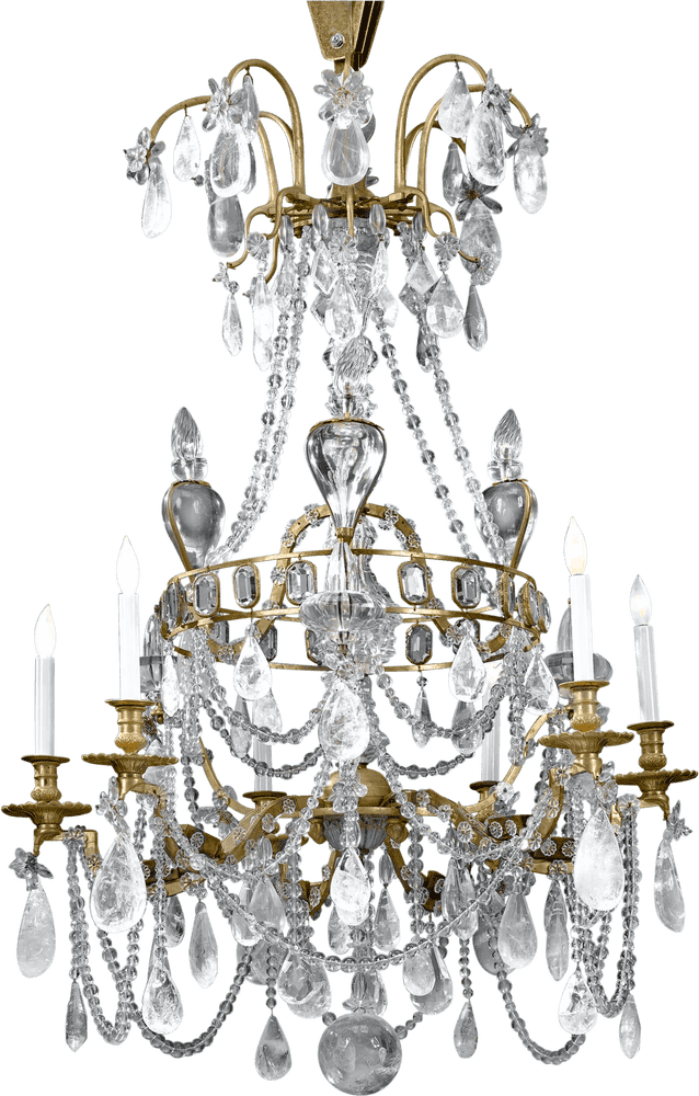 Elegant Crystal Ball Chandelier of Enchantment PNG