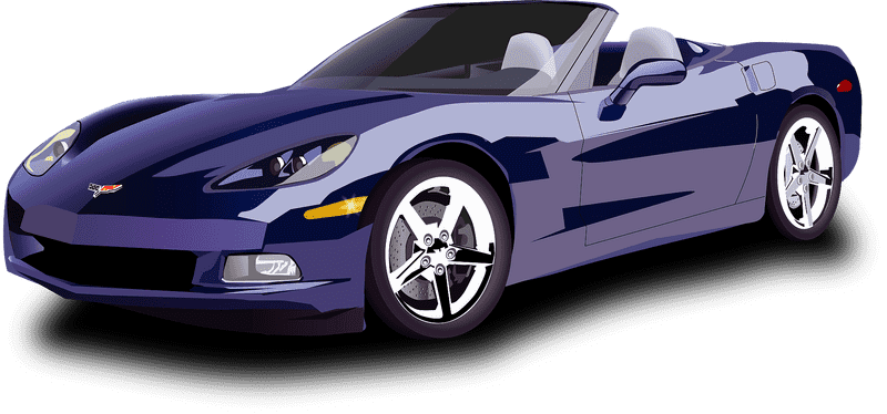 Sleek Blue Sports Car in Motion PNG