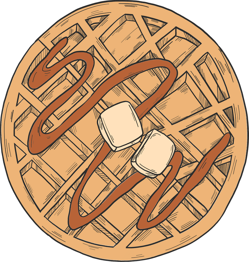 Waffle Delight with Marshmallow Drizzle PNG