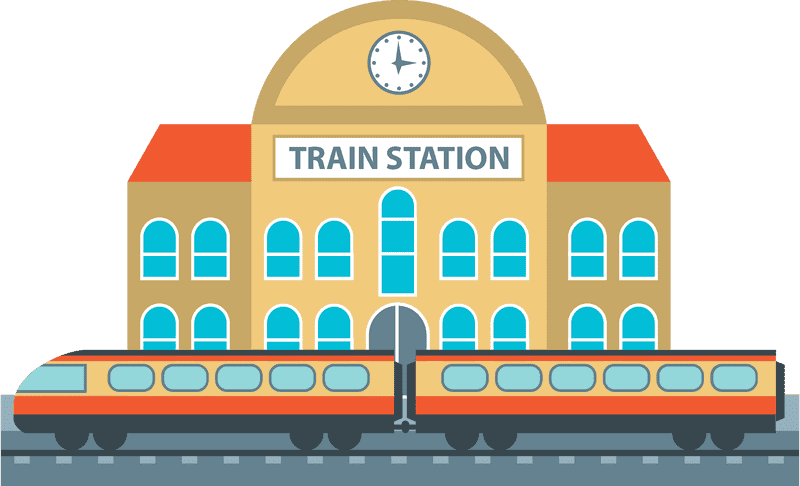 Colorful Train Station with Timeless Charm PNG