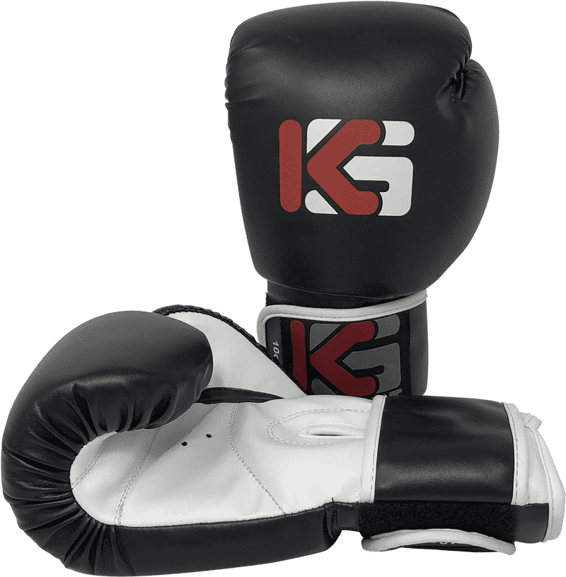 Premium Black and White Boxing Gloves Set PNG