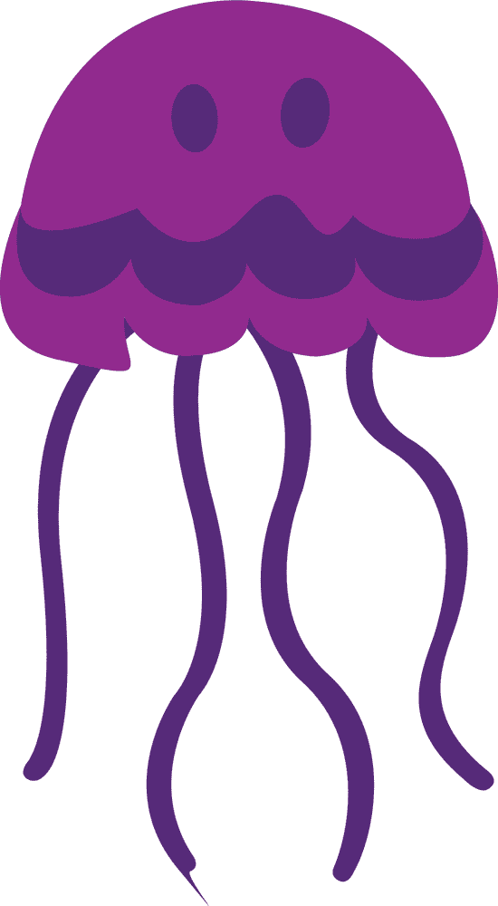 Playful Jellyfish Dance in the Deep Sea PNG