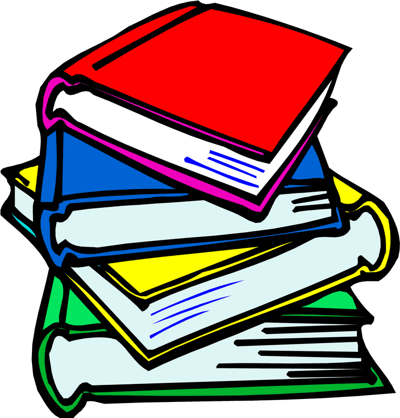 Colorful Stack of Books PNG