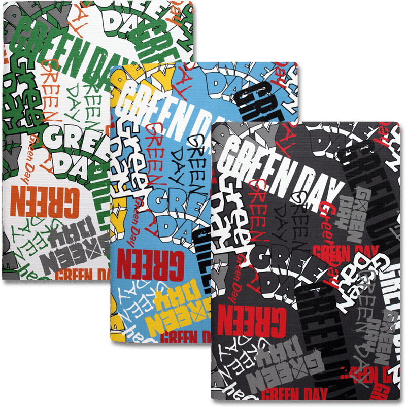 Vibrant Green Day Themed Notebook Collection PNG
