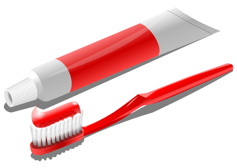Vibrant Red Toothpaste and Toothbrush Set PNG