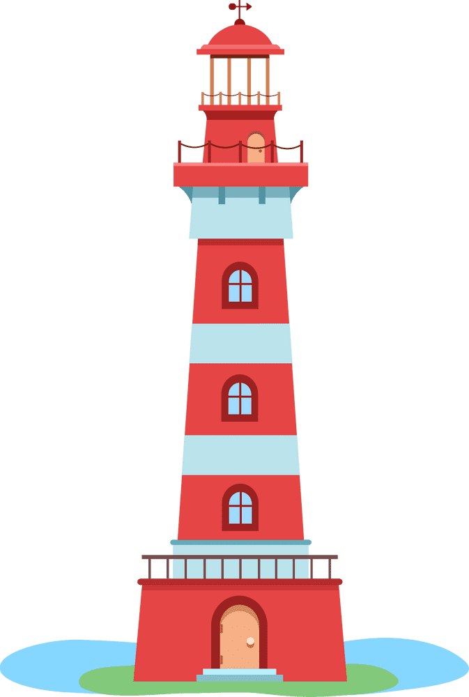 Vibrant Coastal Lighthouse of Safety PNG