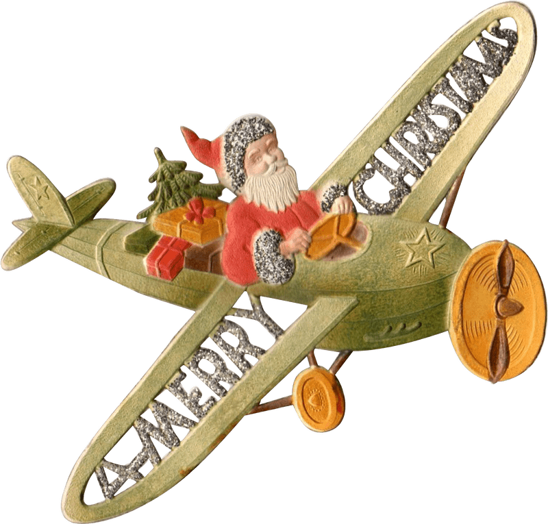 Santa's Festive Adventure in an Airplane PNG