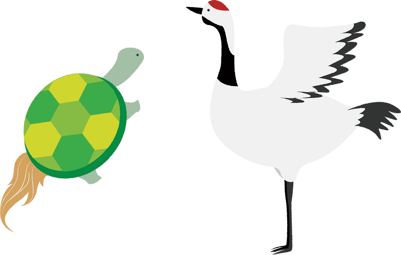 Building Crane and Turtle Friendship PNG