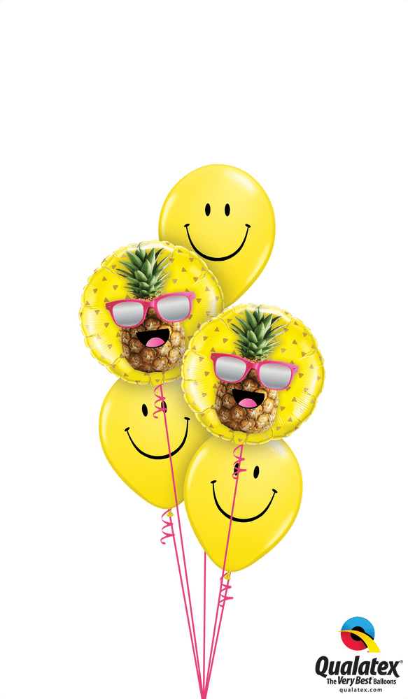 Pineapple Smiles Balloon Party Delight PNG